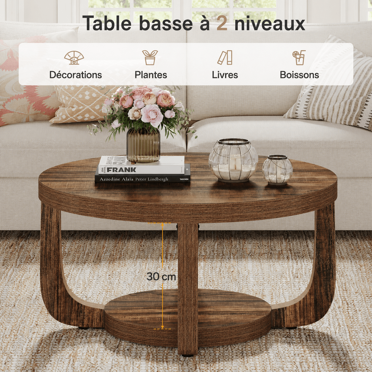 Table Basse Ronde Style Bohème Chic - Maison Du Design