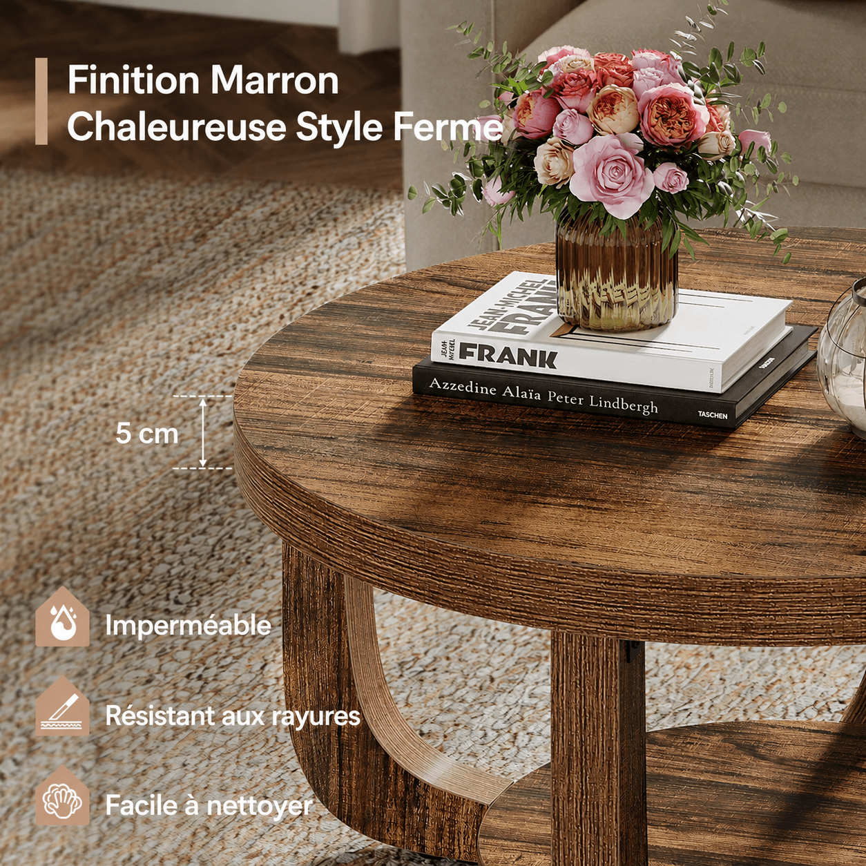 Table Basse Ronde Style Bohème Chic - Maison Du Design