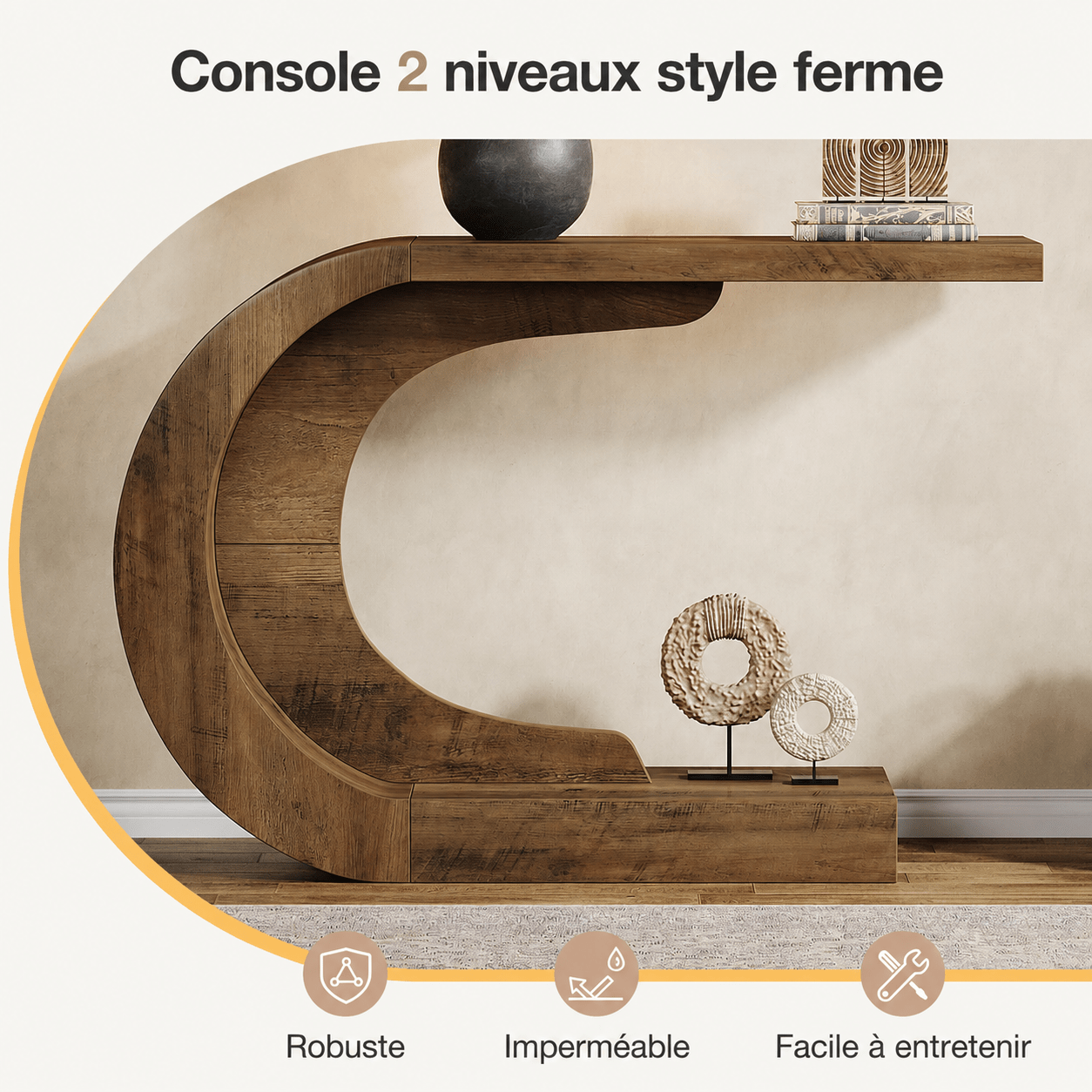 Table Console Courbe Contemporaine - Maison Du Design