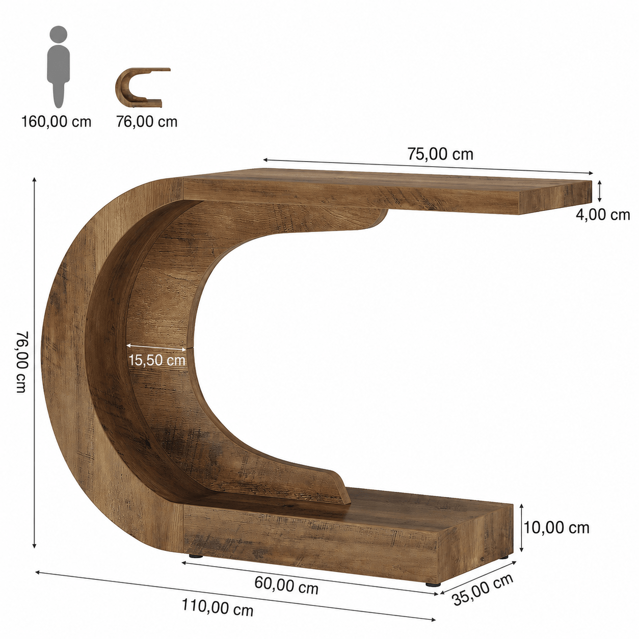 Table Console Courbe Contemporaine - Maison Du Design