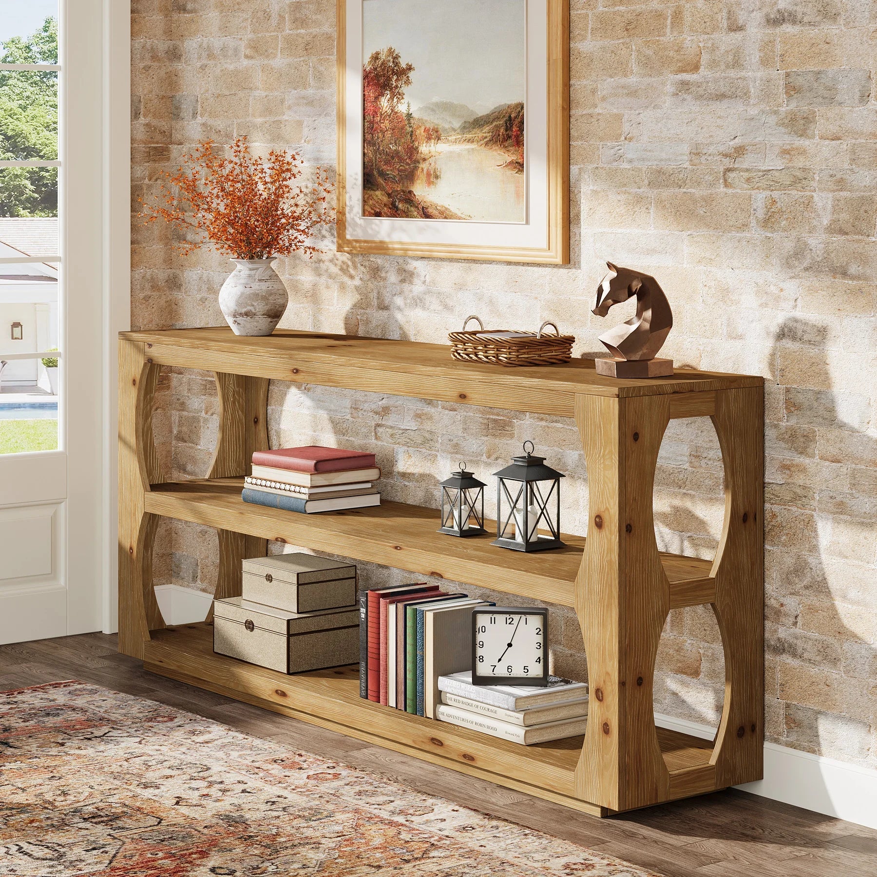 Table Console Style Bois Rustique - Maison Du Design