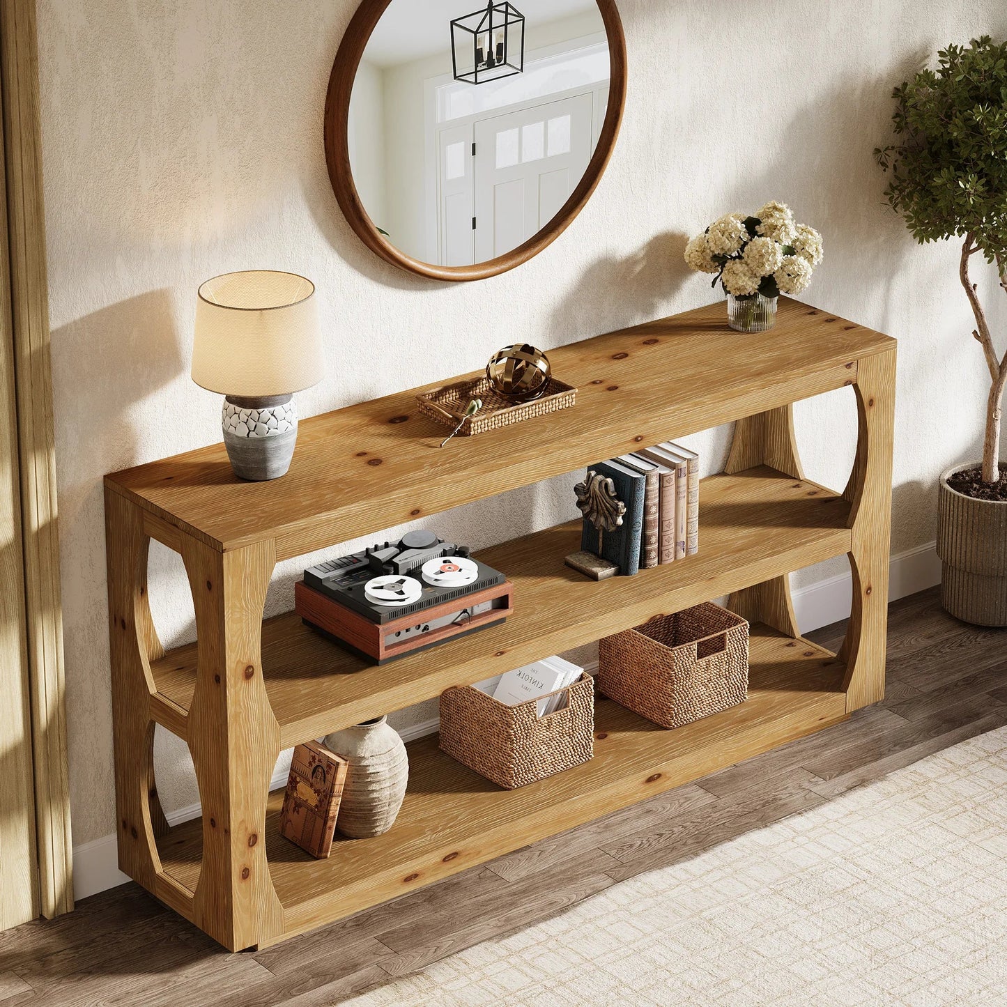 Table Console Style Bois Rustique - Maison Du Design