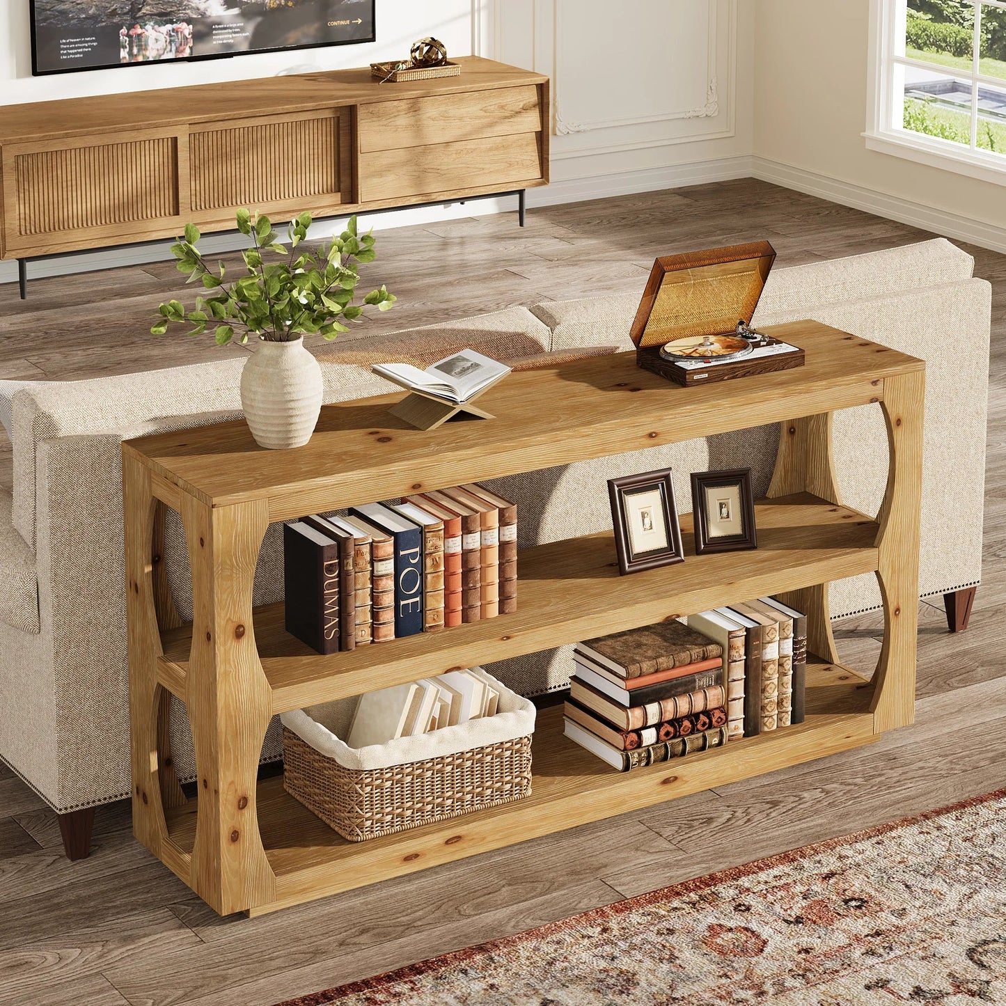 Table Console Style Bois Rustique - Maison Du Design
