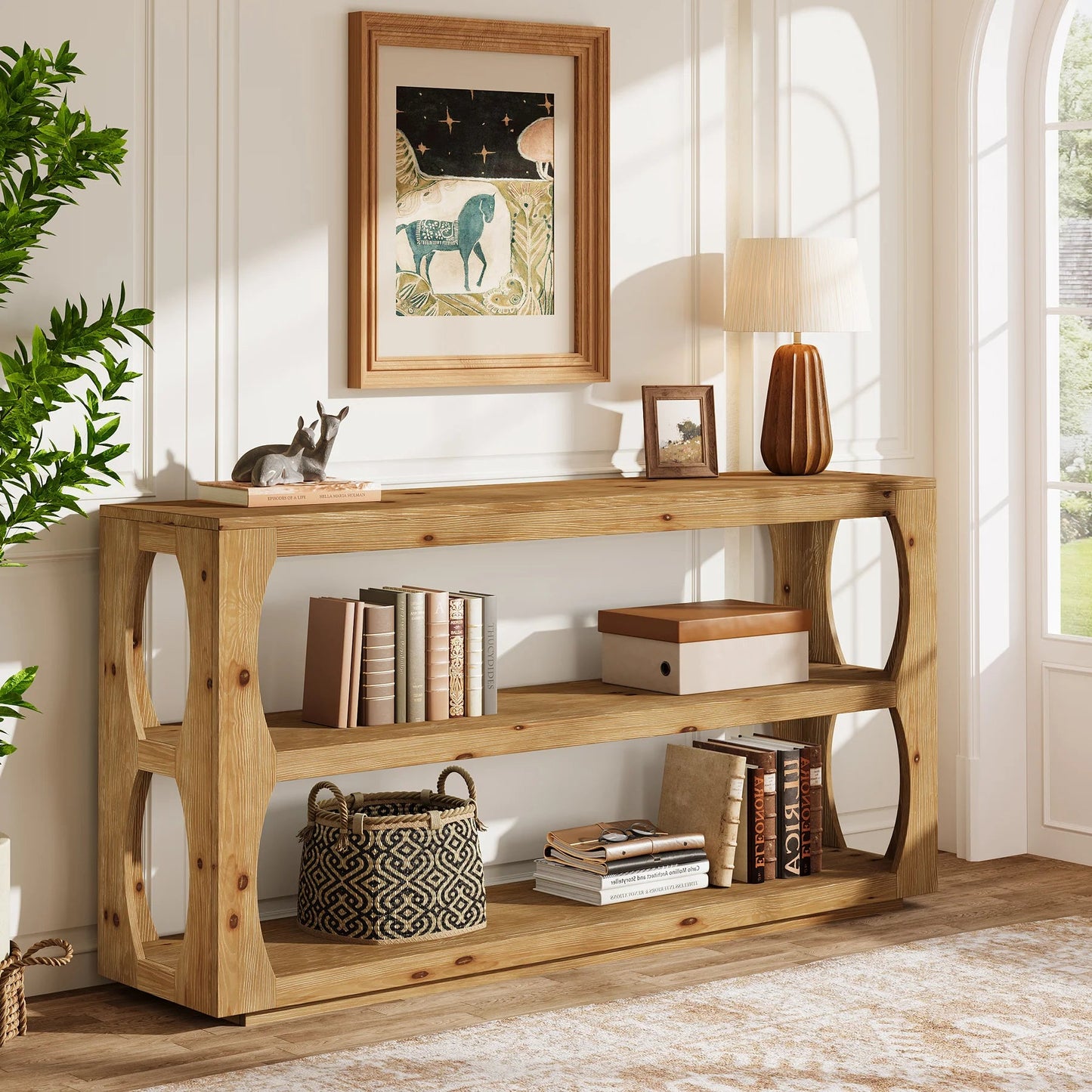 Table Console Style Bois Rustique - Maison Du Design