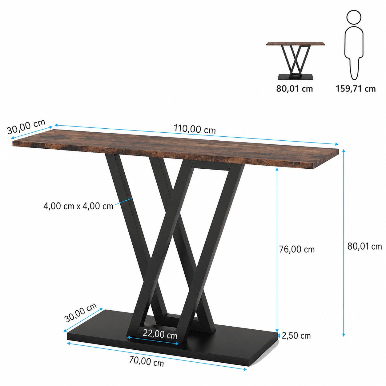 Table Console Style Bois Rustique & Métal - Maison Du Design