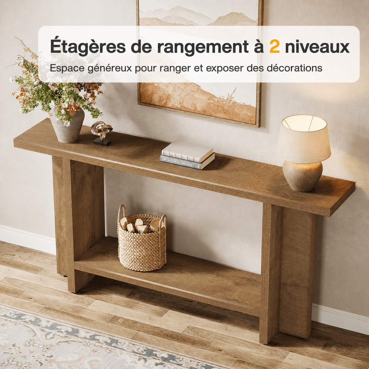 Table Console Style Chêne Contemporain - Maison Du Design
