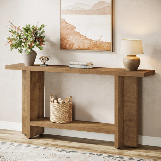Table Console Style Chêne Contemporain - Maison Du Design