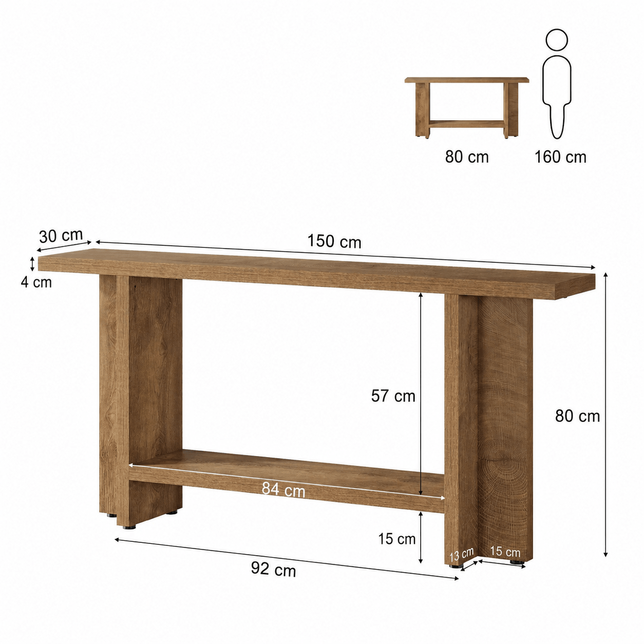 Table Console Style Chêne Contemporain - Maison Du Design
